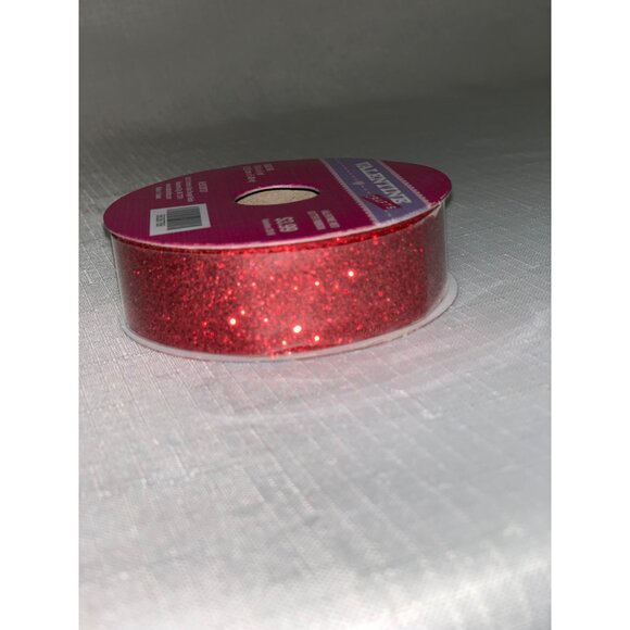 Craft Red Glitter Ribbon 1.5" x 6 Yard Sewing & Gift Wrapping Christmas Holiday - Picture 3 of 3